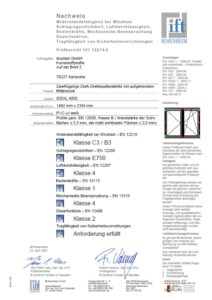 Certificato ITT Finestra 4Stars con 2 ante