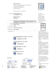Certificato ITT Finestra 5Stars con 1 ante