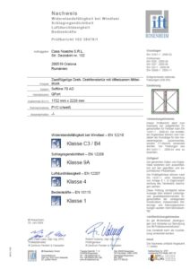 Certificato ITT Finestra 5Stars con 2 ante