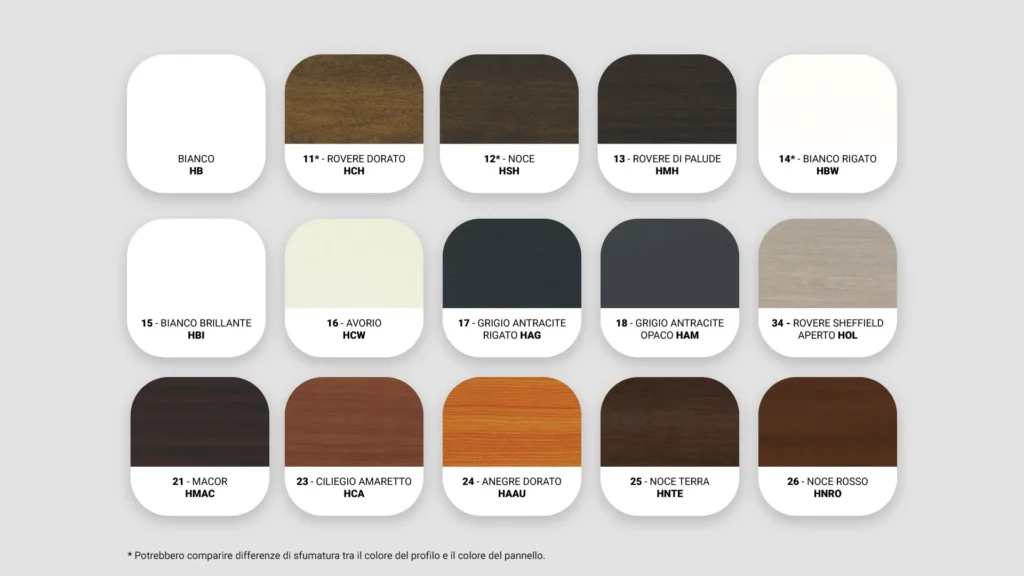 Gamma colori porte PVC - FUTURE