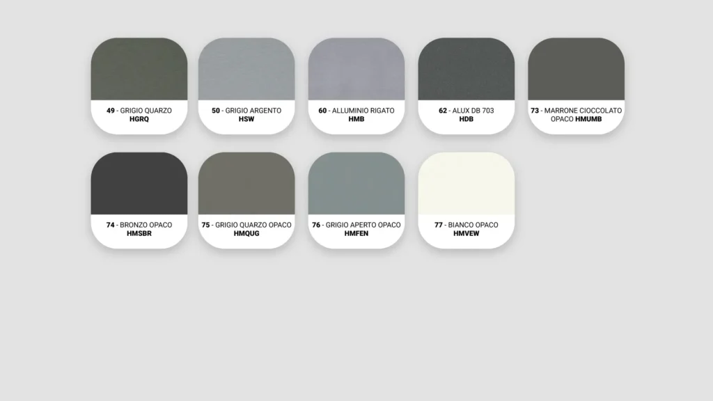Gamma colori porte PVC - FUTURE