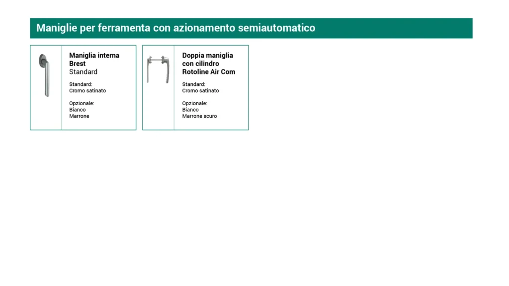 Maniglie semiautomatiche per scorrevoli in PVC - Paysage 7Stars, Paysage 6Stars, Paysage 5Stars, Paysage 4Stars