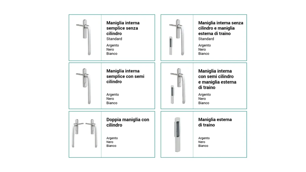 Maniglie per scorrevoli in alluminio - Paysage 6Stars