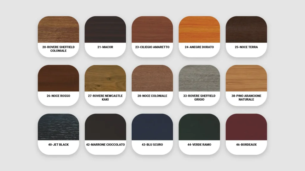 Gamma colori finestre in PVC - Gruppo 2
