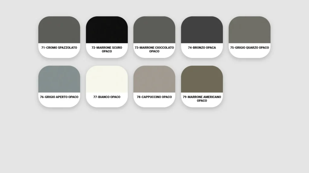 Gamma colori finestre in PVC - Gruppo 2